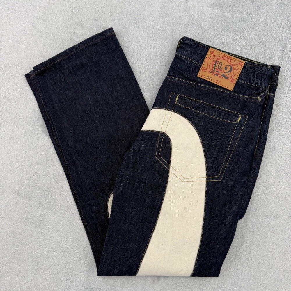 Evisu No 2 Lot 0001 Mens Indigo Raw Denim Japanese Jeans Seagull Size 32